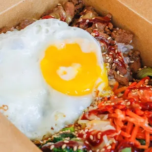 Bulgogi, specially marinated beef bbq!! Gotta mix well everything!!