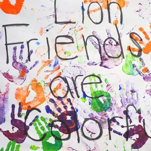 Classroom artwork in the Lion Class