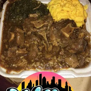 Oxtails w/Rice, Greens, Mac &amp; Cheese  it is sooo good!!!