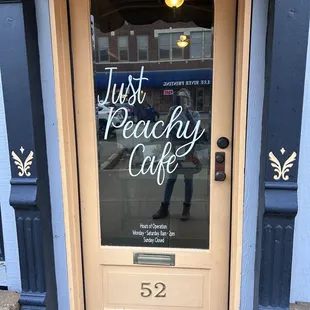 the front door of a cafe