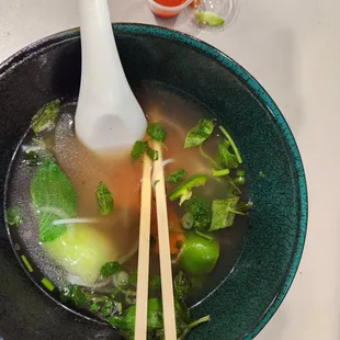 Veggie Phó with veggie broth ... vegan.