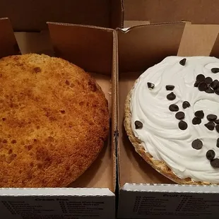 Apple crumb and French silk pies