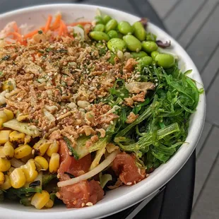 a bowl of food on a table