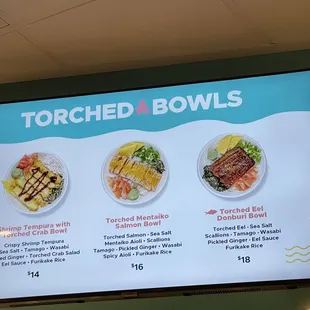 a menu for a bowl of salad