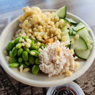 a bowl of rice and vegetables