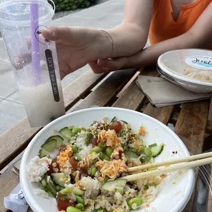 poke bowl and boba