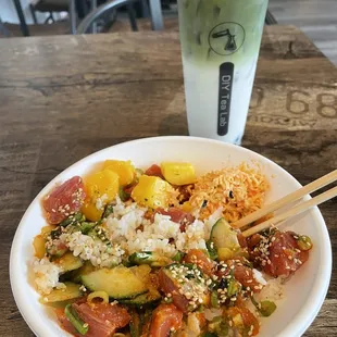 soft opening - free boba drink with bowl purchase