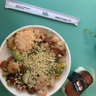 Dynamite bowl and a spam musubi