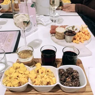 Popcorn flight with wine pairing