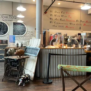 View of ordering counter and pick up area