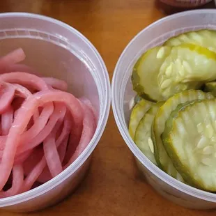 Pickled Red Onions and Pickles