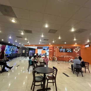 Seating area near just rice