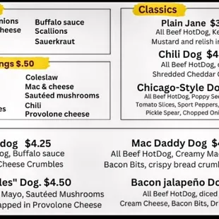 The Dog House Deluxe menu