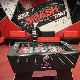 Waiting area with free foosball
