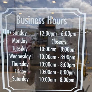 Business hours as of 5/19/23