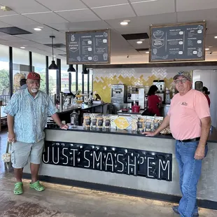 Owner "Gus" with customer Jesse