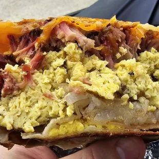 Breakfast burrito (no salsa) with brisket for the meat
