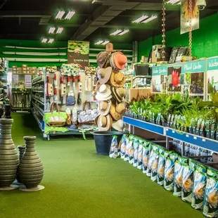 the inside of a garden store
