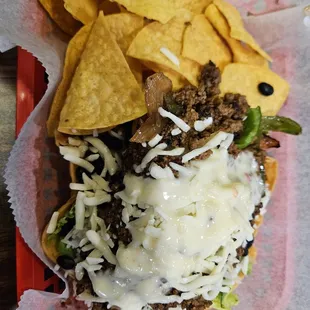 Taco salad comes with chips