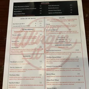 Food menu