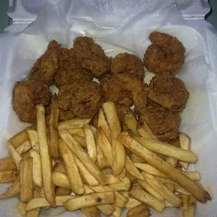 12pc fried shrimp basket.