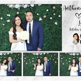 Photos from my reception. Note:This is my own personal floral background. Love those sturdy hash tag props!