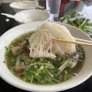 Pho (build your own). Doesn&apos;t include much meat and the noodles were clumped together.