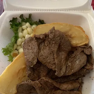 Anticucho de Corazon.. it was an okay experience. First time eating beef heart.