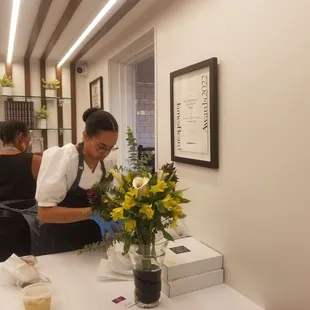Maya Camille Broussard dropping off orders