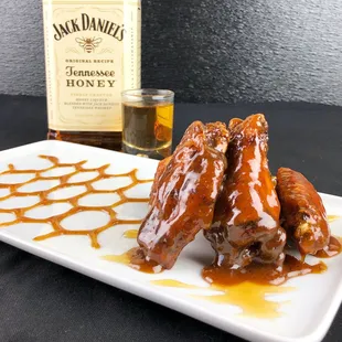 Sticky Whiskey Mustard Wings