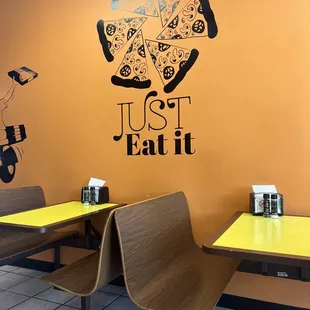 a wall mural of a pizza restaurant