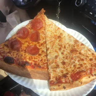 Pepperoni and cheese slice of pizza