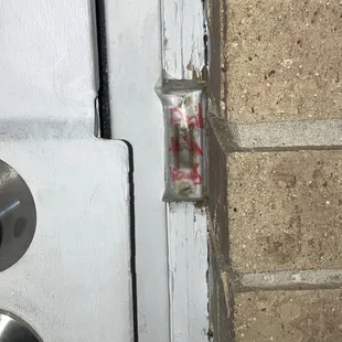 This is the &quot;do not ring.&quot; We had to put multiple layers of tape back over. so this man decided to abuse our poor doorbell for a tip.