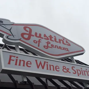 a sign for wine and spirits