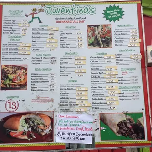 Drive thru menu!