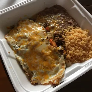 Steak ranchero breakfast plate
