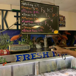 The fresh seafood section