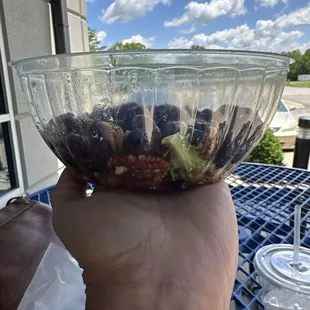 Alllll the cranberries and pecans left over once the spring mix was gone.