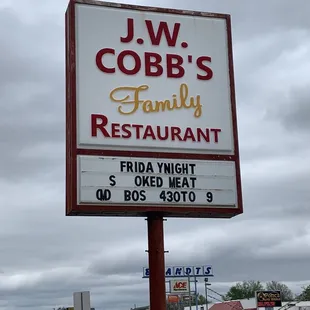 a sign for a restaurant