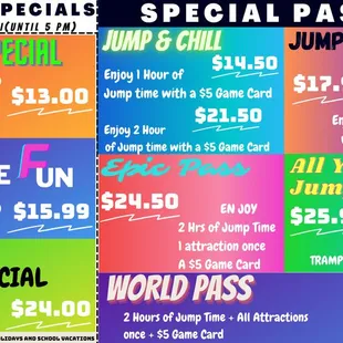 New weekly and daily specials 2021