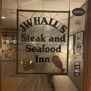 the entrance to the restaurant