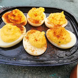 Some eggs with BBQ flavor...mmmm!