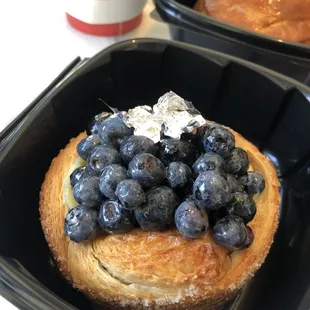 a pastry with blueberries