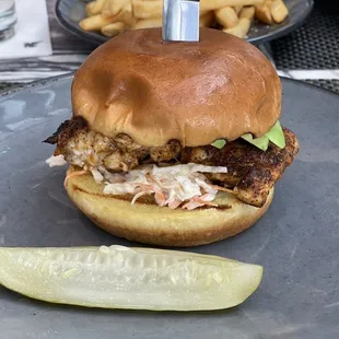 Blackened Grouper Sandwich at the bar