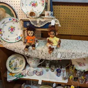 Tea sets and cute little monkeys