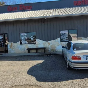 two cars parked outside
