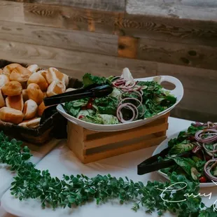 a variety of food on a table