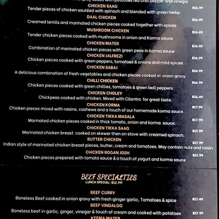 menu