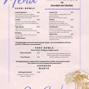 Available for delivery and pick up via Doordash and UberEats