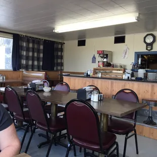 Interior of the K-18 Cafe, after the breakfast rush and before the lunch rush! Perfect time for breakfast!